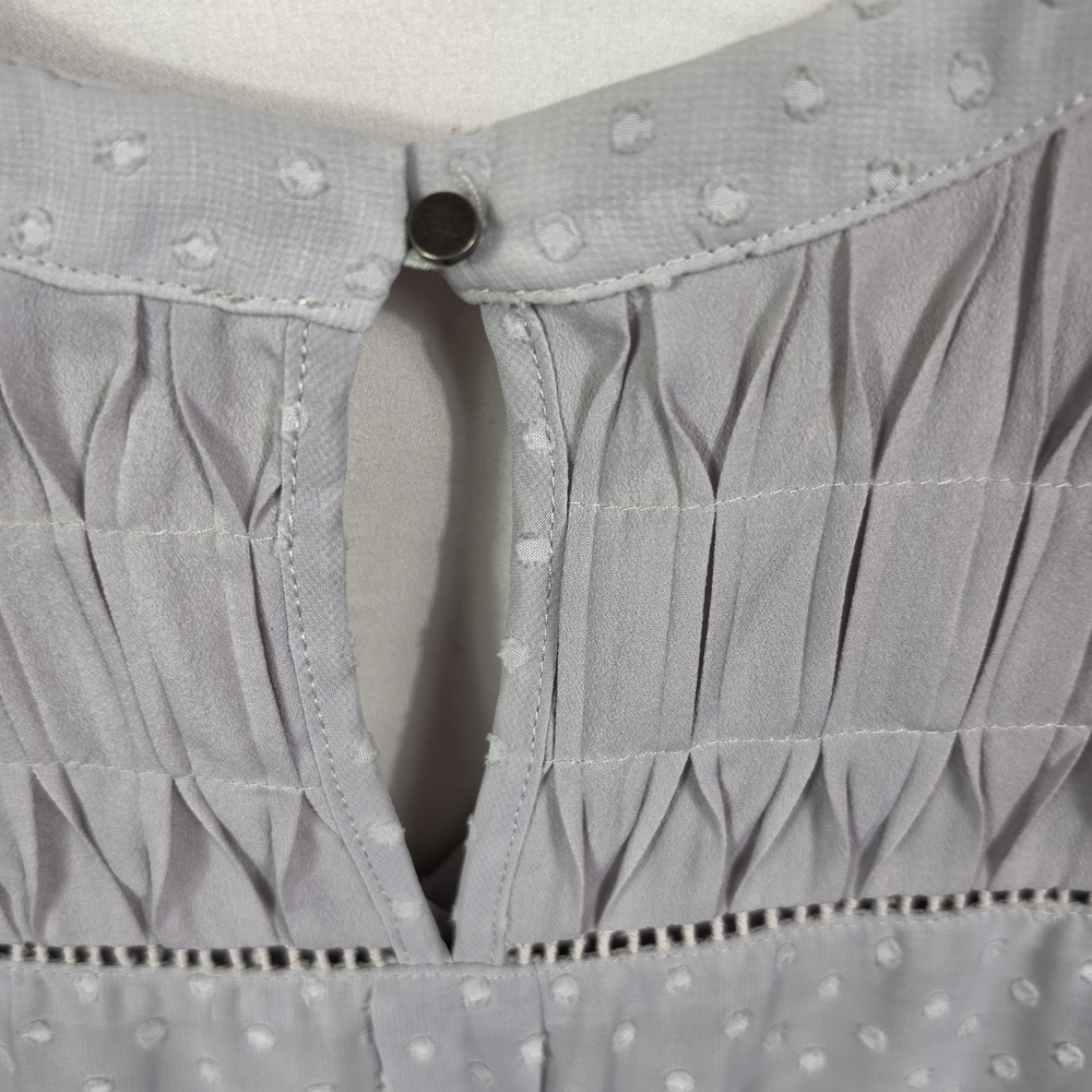 Brixon Ivy Soft Gray Dot V-Neck Sleeveless Blouse Size L - Picture 12 of 15